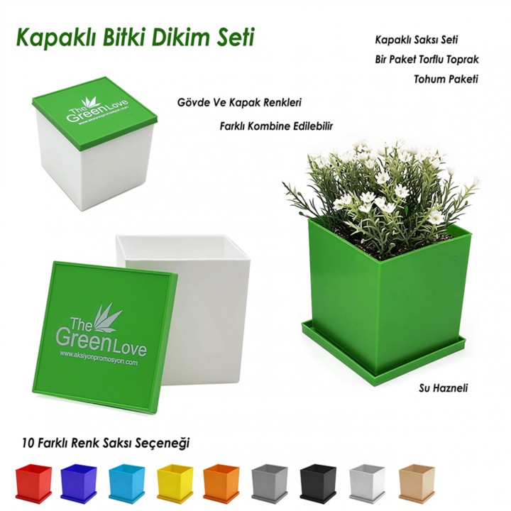 Kare Kapaklı Promosyon Bitki Dikim Seti